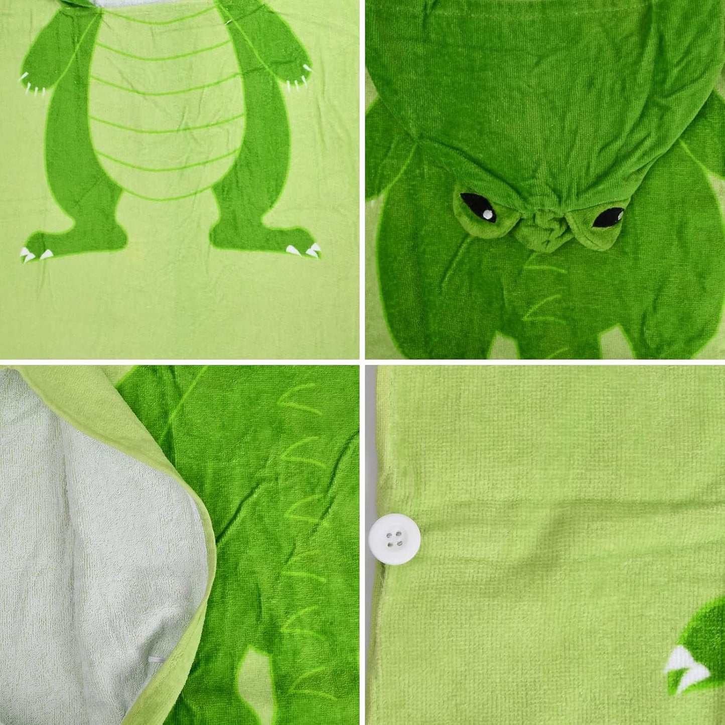 Hooded Towel for Kids Poncho Towel Hooded Swimming Towels Soft Cotton Kids Bath and Beach Towels Wrap Absorbent Toddler Beach Towel Blanket Pool Swim Towel for Boys Girls 2-6 Years Old (Dinosaur)