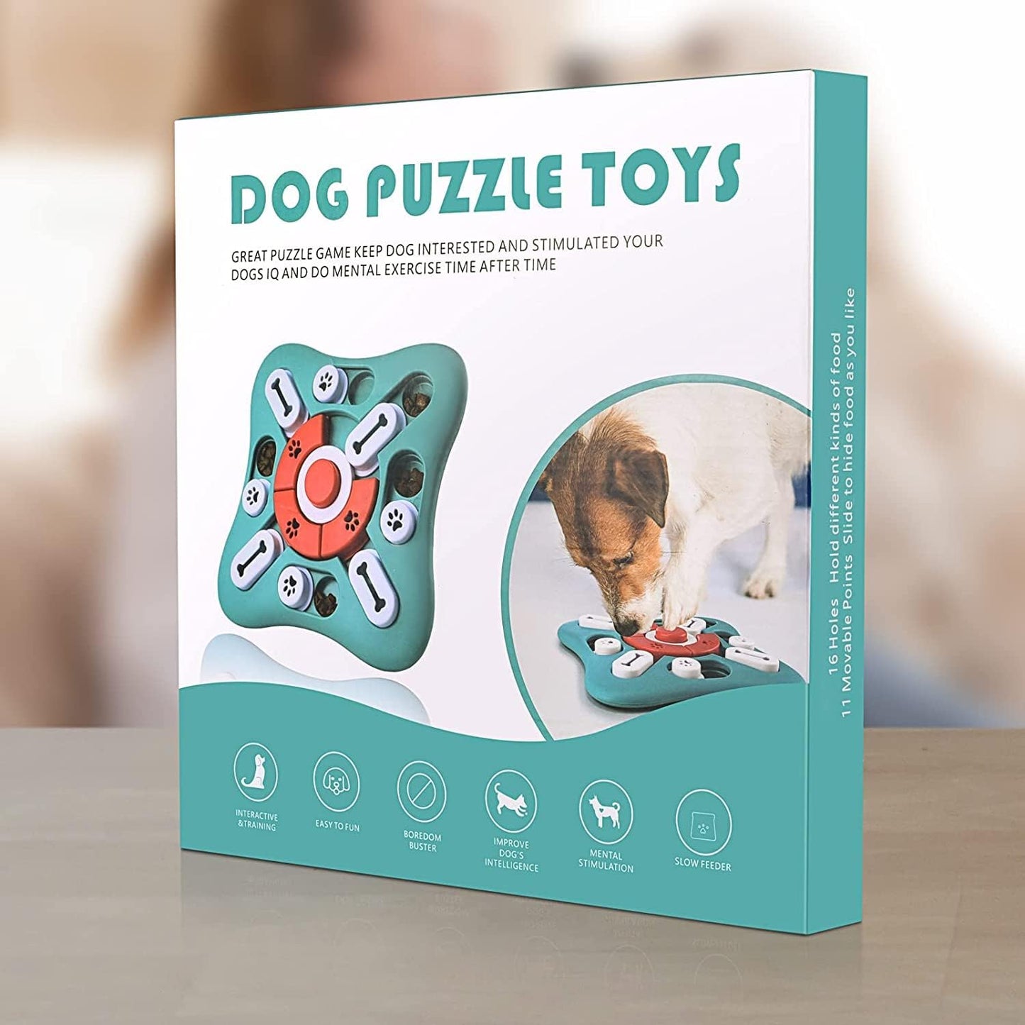 Dog Puzzle Toys, Interactive Dog Toys for Dog Birthday, Dog Toys for Boredom for Dog Puzzle, Slow Feeder Dog Bowl for IQ Training and Brain Stimulation, Dog Treat Toy Squeaky with Puppy Toys