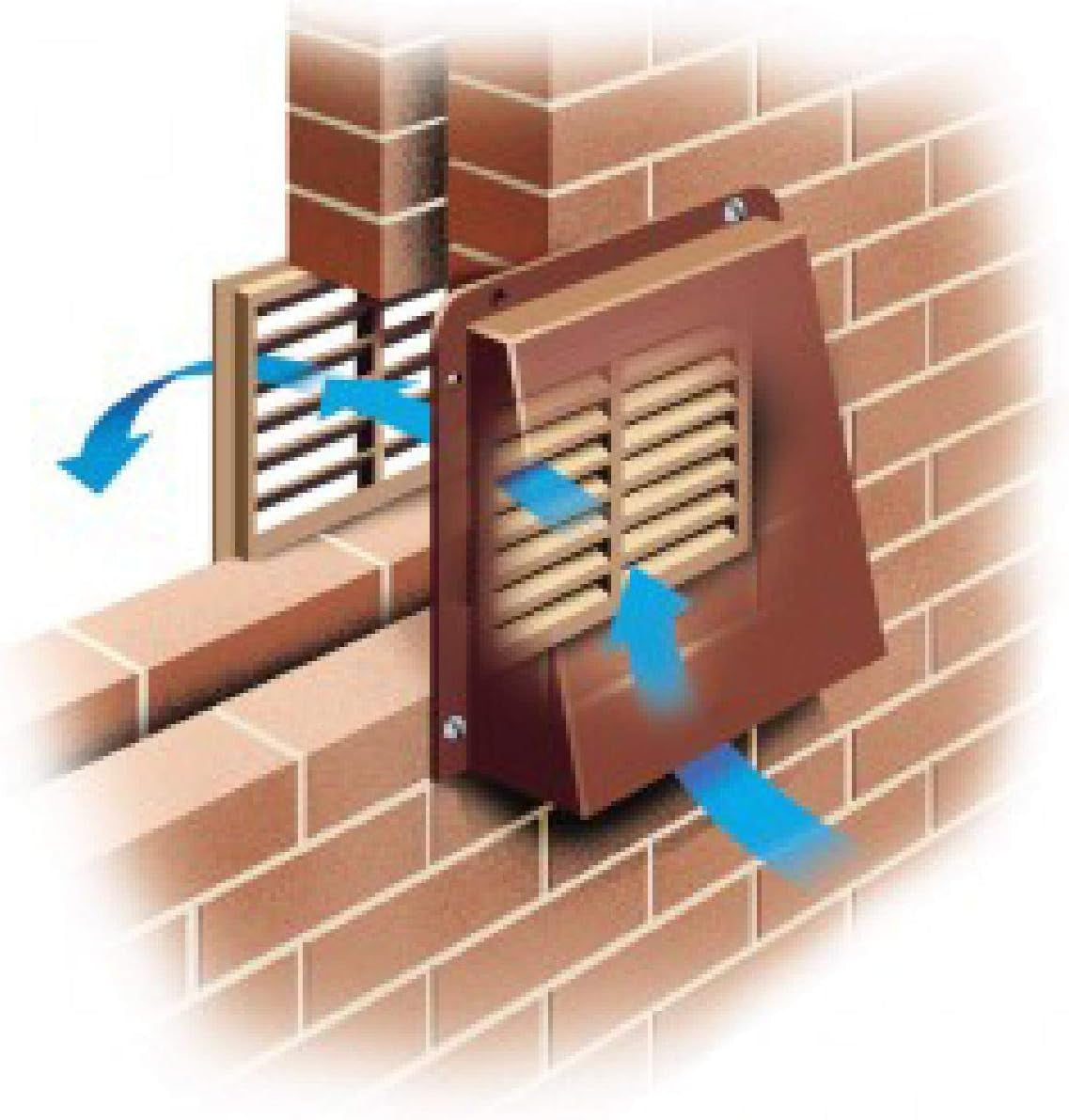 Terracotta Hooded Cowl 9" X 6" Vent Cover for Air Bricks Grilles Extractors
