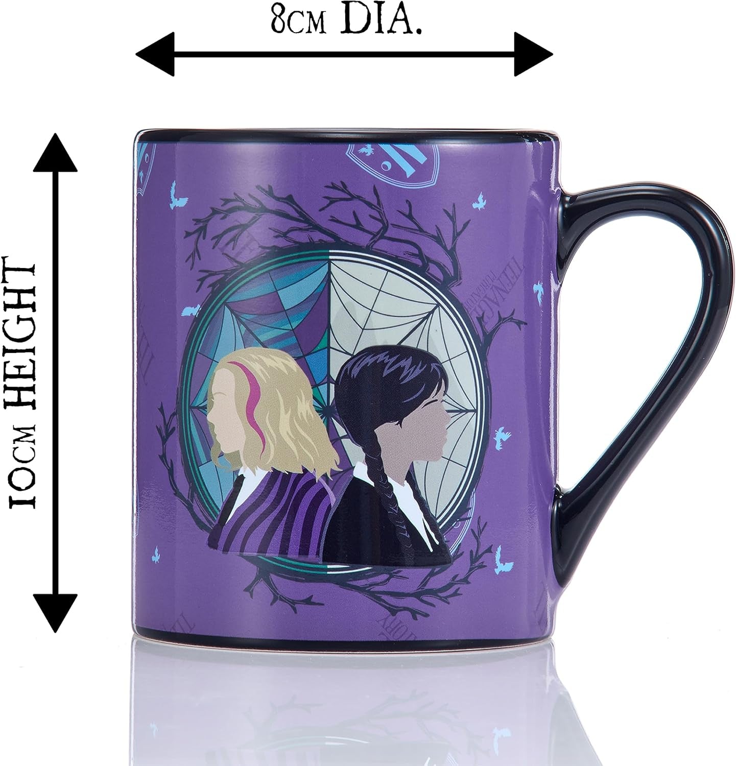 Wednesday Official Heat Changing Mug of Wednesday and Enid | Heat Reveals the Nevermore Dorm Window | Official Gift Mug for Fans of the Wednesday Series on Netflix