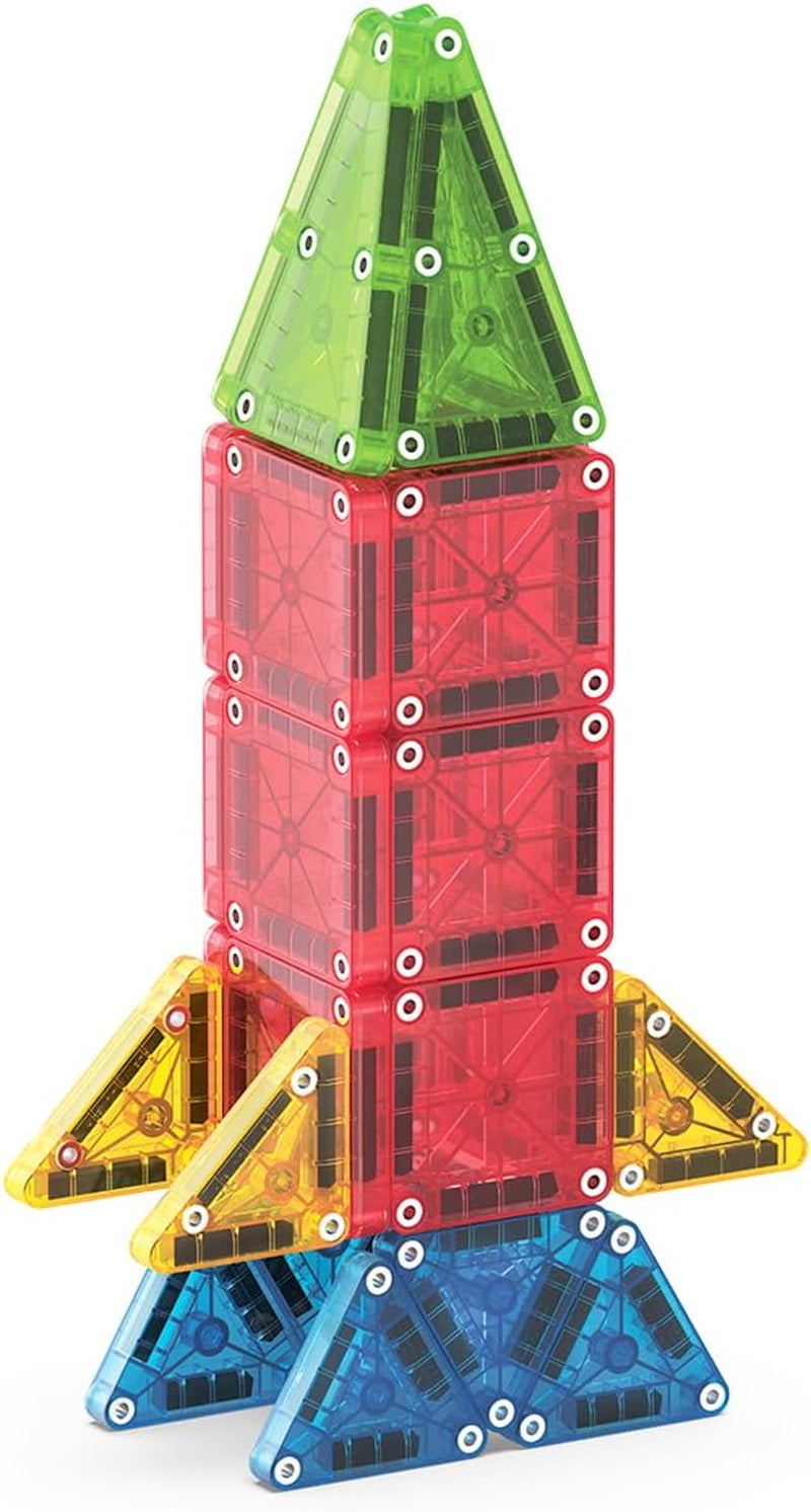 Micromags 26-Piece Travel Magnetic Construction Set – Bold Colors, the Original Magnetic Building Brand