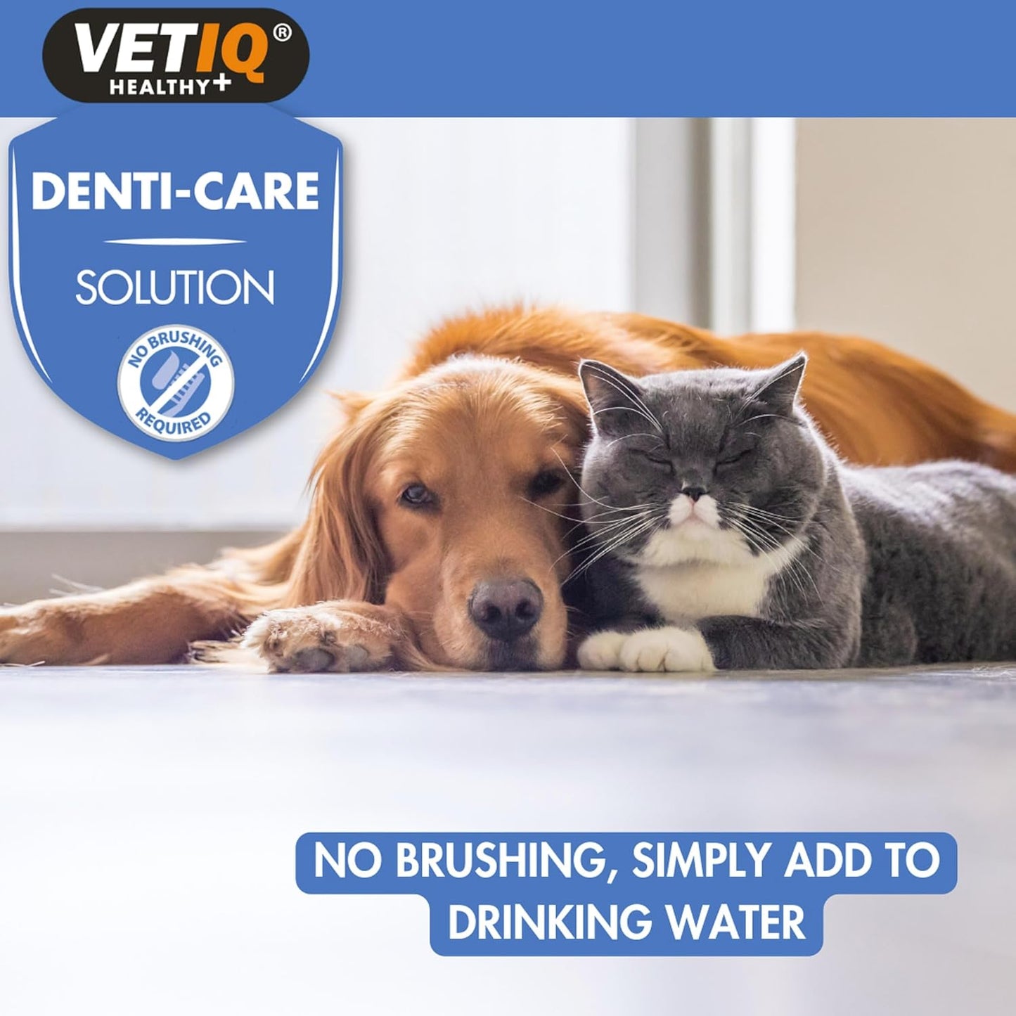 Denti-Care Solution for Cats & Dogs, Simply Add to Drinking Water to Reduce Dental Plaque and Freshen Bad Breath, 250 Ml
