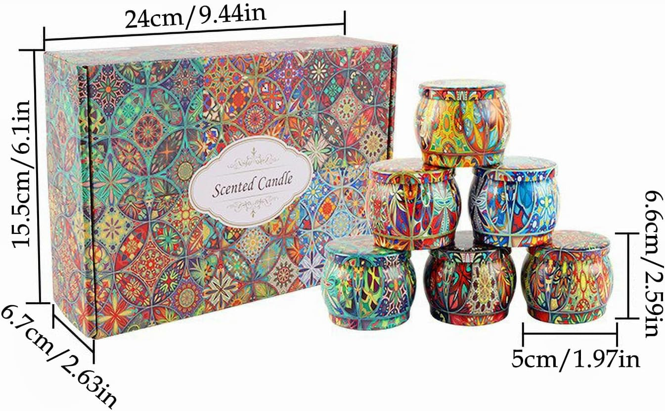 Scented Candles Gift Set, 6 Pack Candles for Home Scented, Long Lasting Soy Wax Aromatherapy Candle Set for Spa, Yoga, Table Decoration
