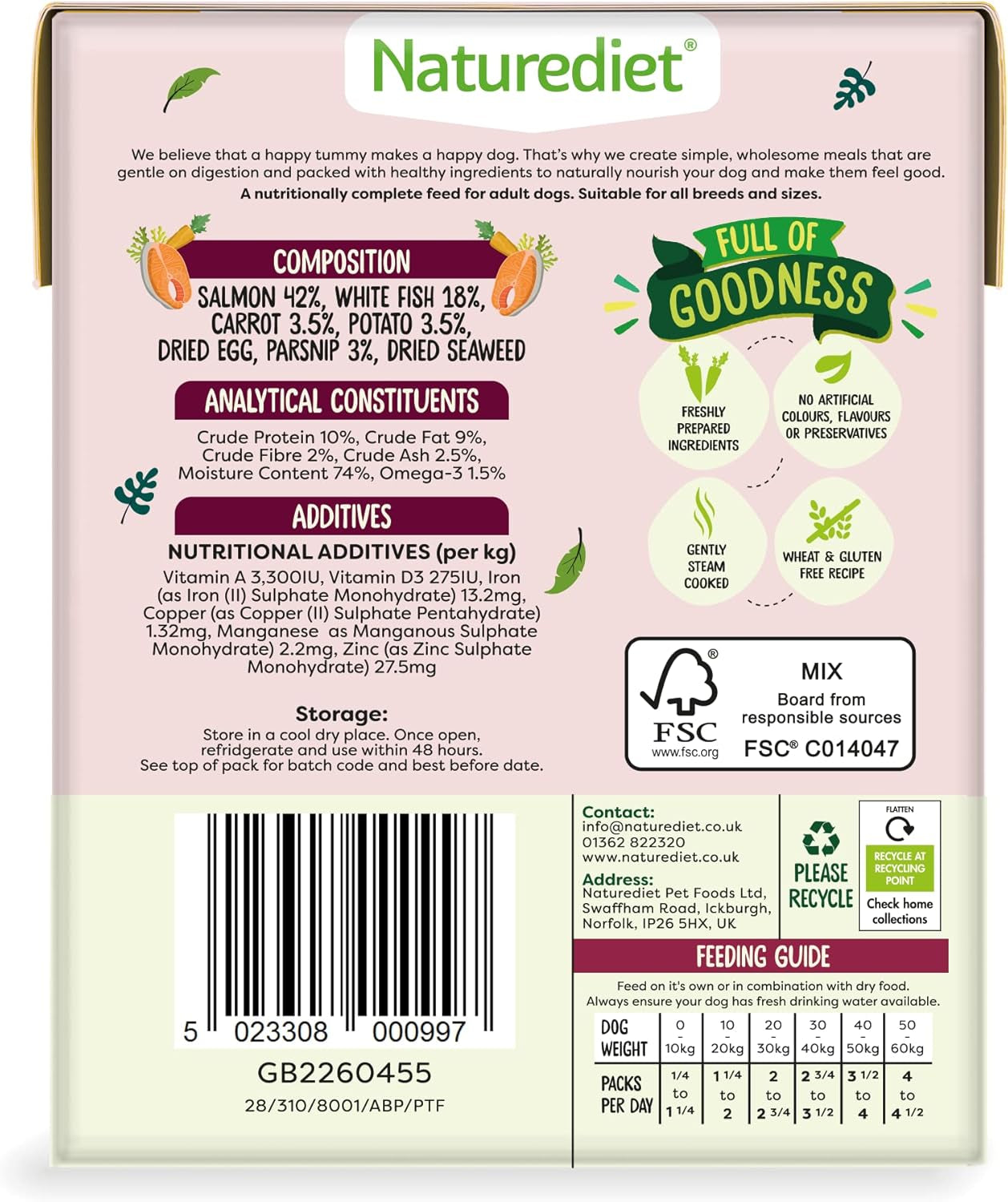 - Feel Good Wet Dog Food, Natural and Nutritionally Balanced, Grain Free, Salmon, 390G (Pack of 18)
