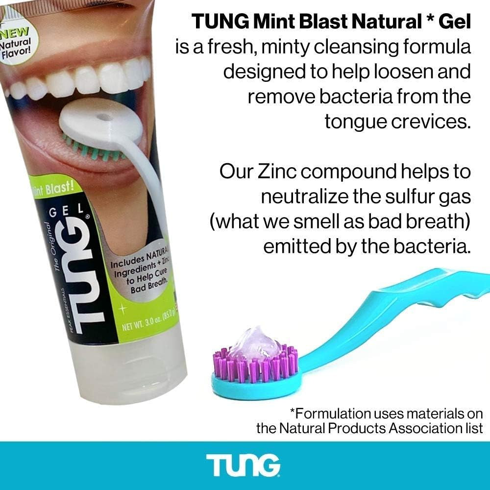 Gel Natural with Mint Blast 3Oz (85G) | Tongue Cleaner | Fights Bad Breath | Eliminates Odour | Halitosis | for Fresh Breath Pack of 2