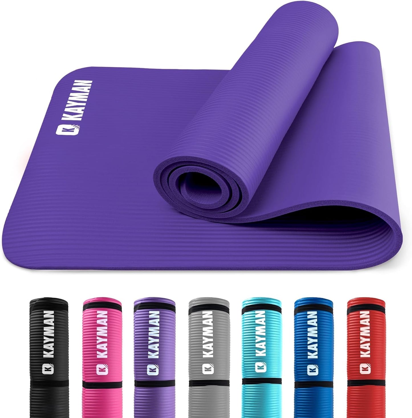 Yoga Mat – Multi-Purpose Extra Thick Foam Exercise Mats – Ideal Floor Mat for Pilates, Stretching, Resistance Workout & Therapy – Home & Gym Equipment Accessory for Men Women Kids –183 X 60Cm