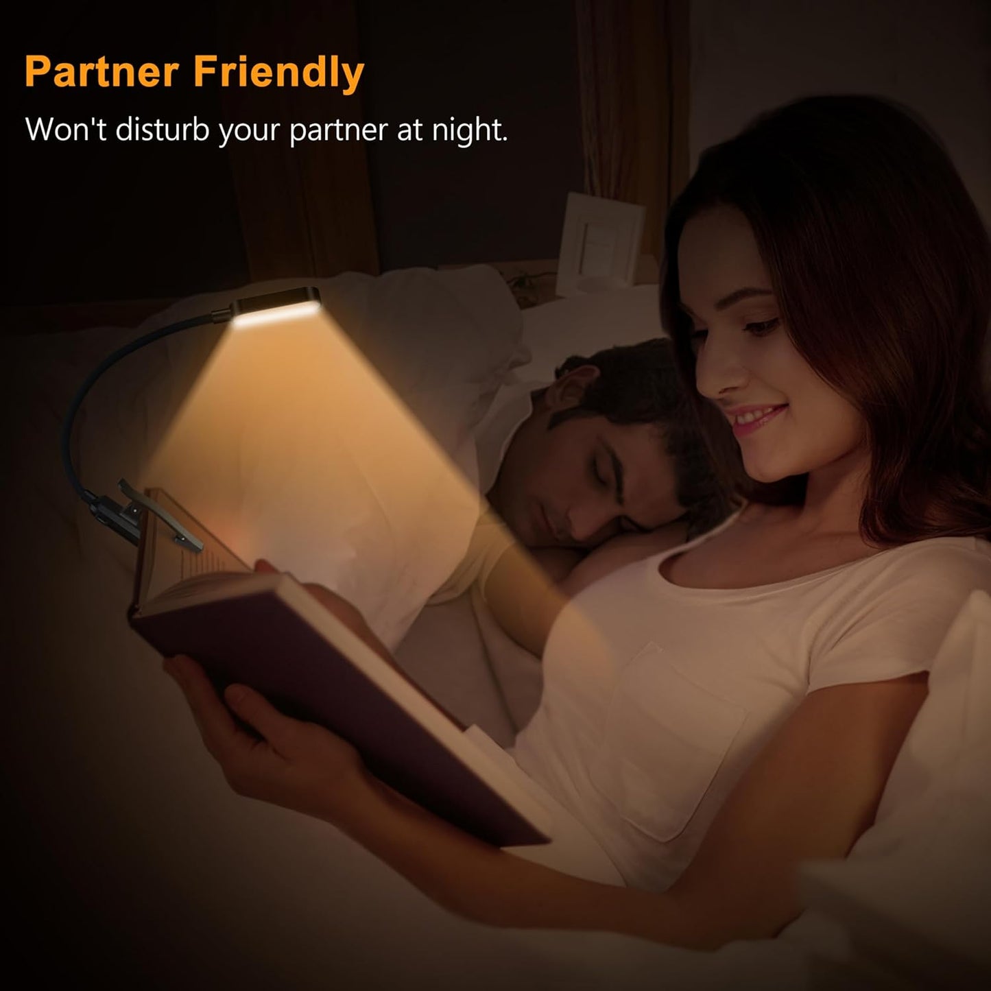 16 LED Reading Light, Book Light 3 Eye-Protecting Modes Book Lamp (White/Amber/Mixed) - Stepless Dimming, Rechargeable, Long Battery Life, 4-Level Power Indicator, Flexible Clip on Book Light