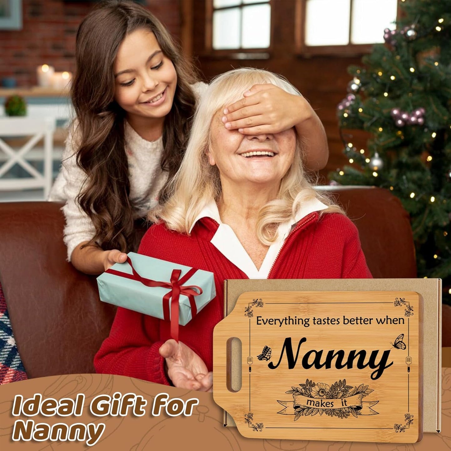 Nanny Gifts, Nanny Birthday Best Gifts from Grandchildren, Nanny Handmade Cutting Board, Birthday, Mother'S Day Gifts for Nanny, Best Gifts for Nanny, Kitchen Gifts for Nanny