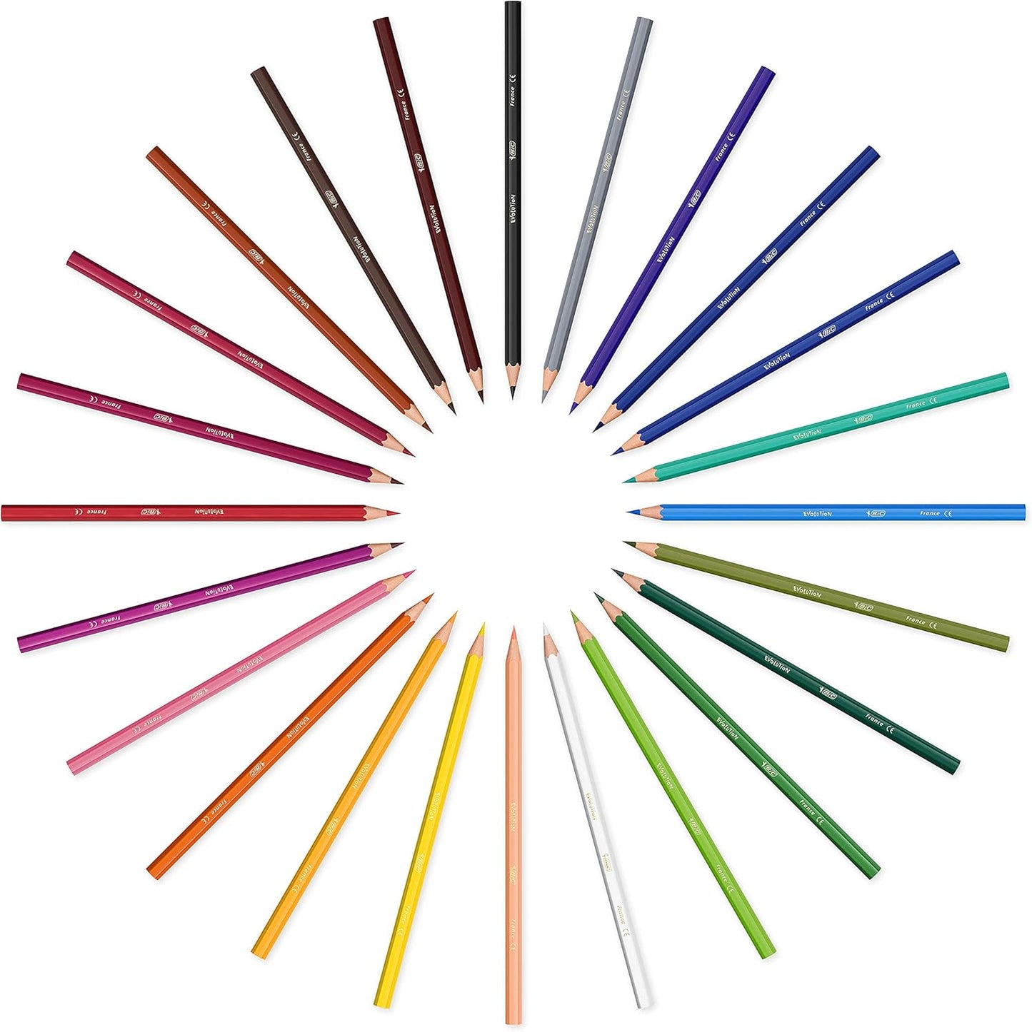 Kids Evolution Coloured Pencils, Vivid Colouring Pencils, Easy to Sharpen, Extra Resistant  Pencils, School Supplies, 24 Pack