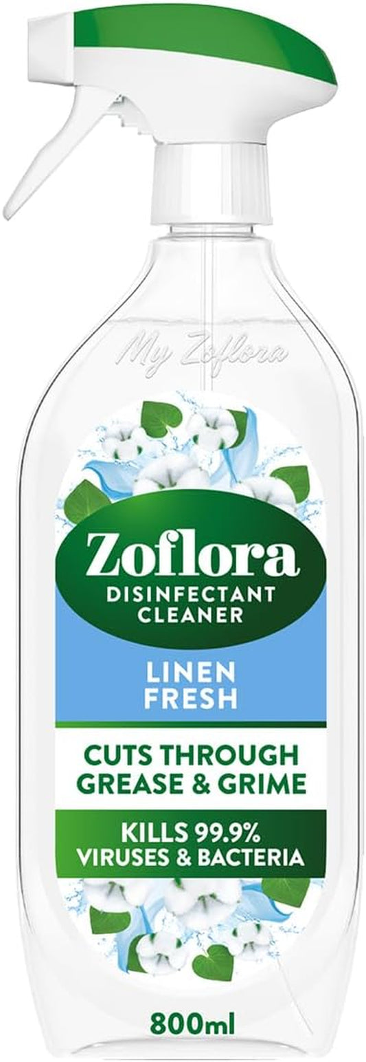 Linen Fresh Multipurpose Disinfectant Spray, Antibacterial Multi-Surface Cleaner, Pet-Friendly, Kills 99,9% of Bacteria & Viruses, 1 X 800Ml