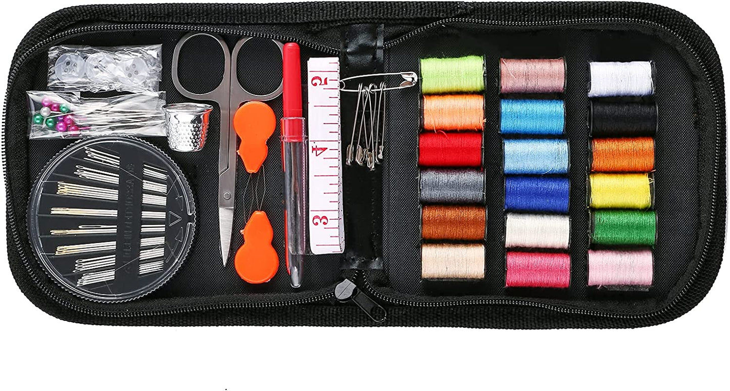 Travel Sewing Kit, over 70 DIY Premium Sewing Supplies,Mini Sewing Kit for Home, Travel & Emergency Filled with Mending and Sewing Needles, Scissors, Thimble, Thread,Tape Measure Etc…