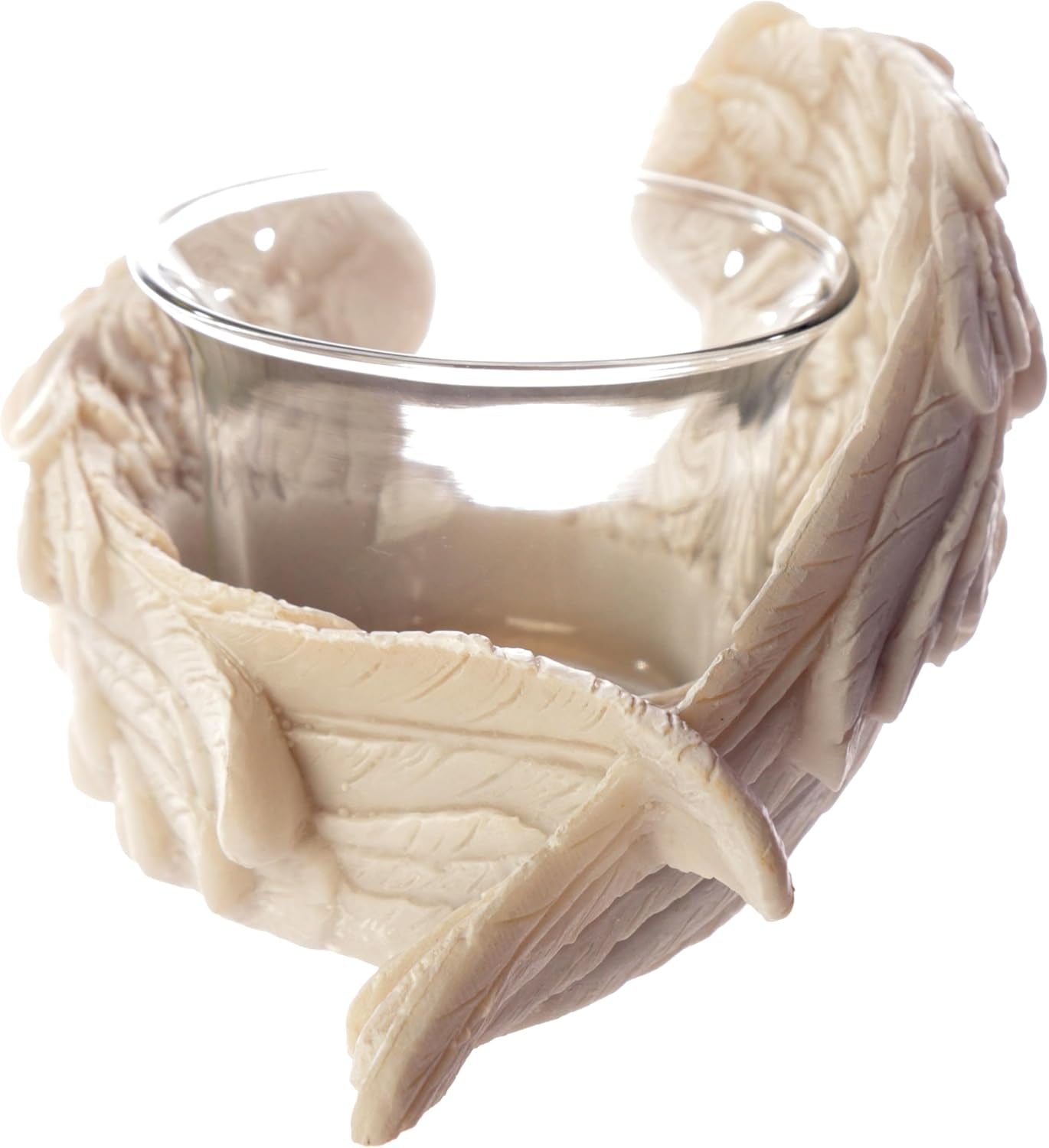 Angel'S Wings Tea Light and Votive Candle Holder - Bathroom Fireplace Shelf Ornament - Tealight Holders - Glass - New Home Gifts - Living Room Accessories - Gothic Agel Gifts for Women