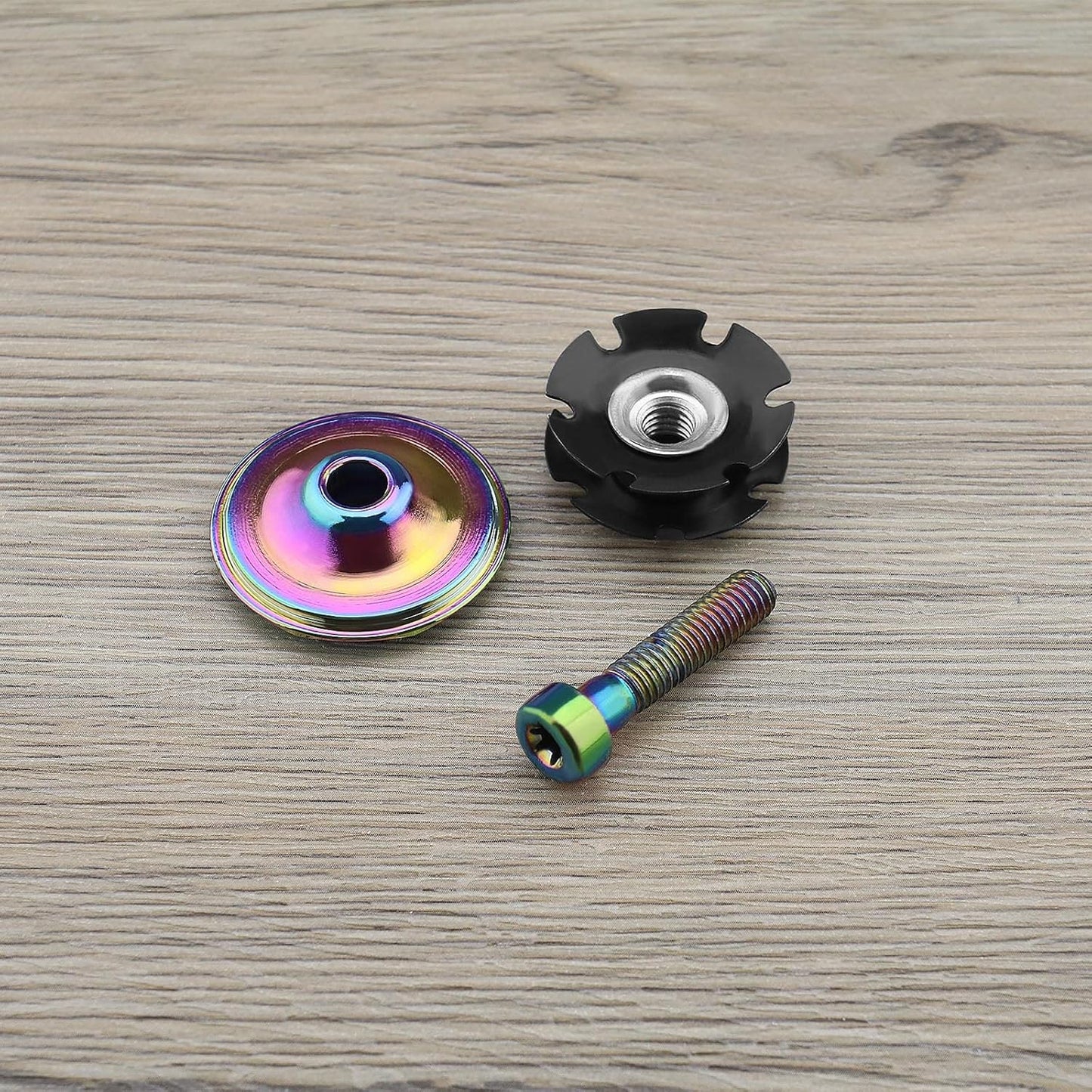 Bicycle Headset Cap Aluminium Alloy Mountain Bike Front Fork Stem Top Cap Bowl Cover with Screw for 28.6Mm Threadless Shaft and Fork
