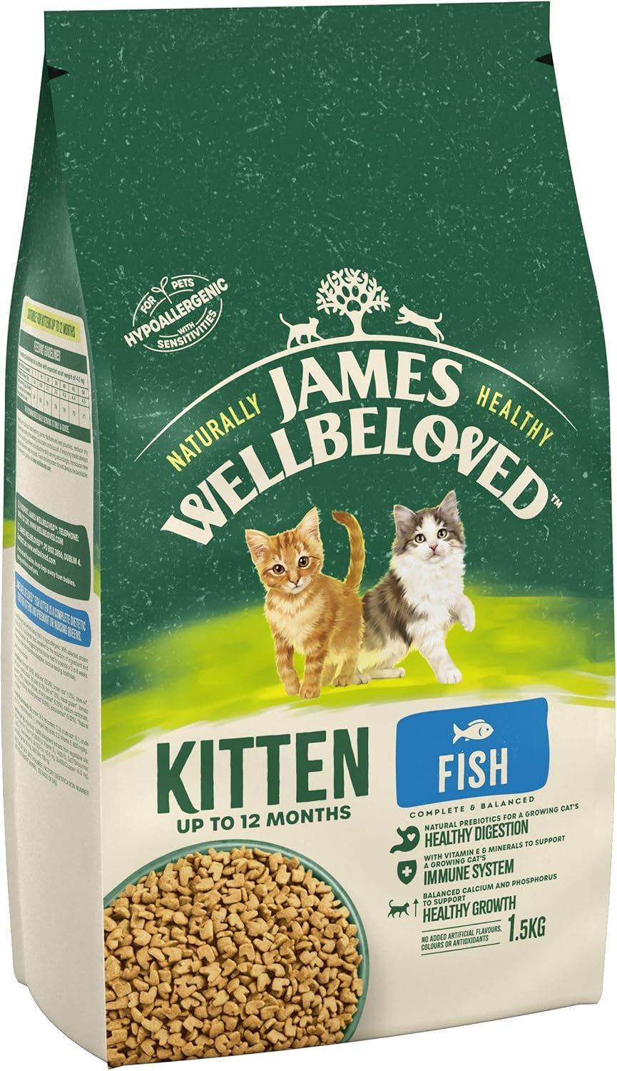 Junior Fish 1.5 Kg Bag, Hypoallergenic Kitten Dry Cat Food