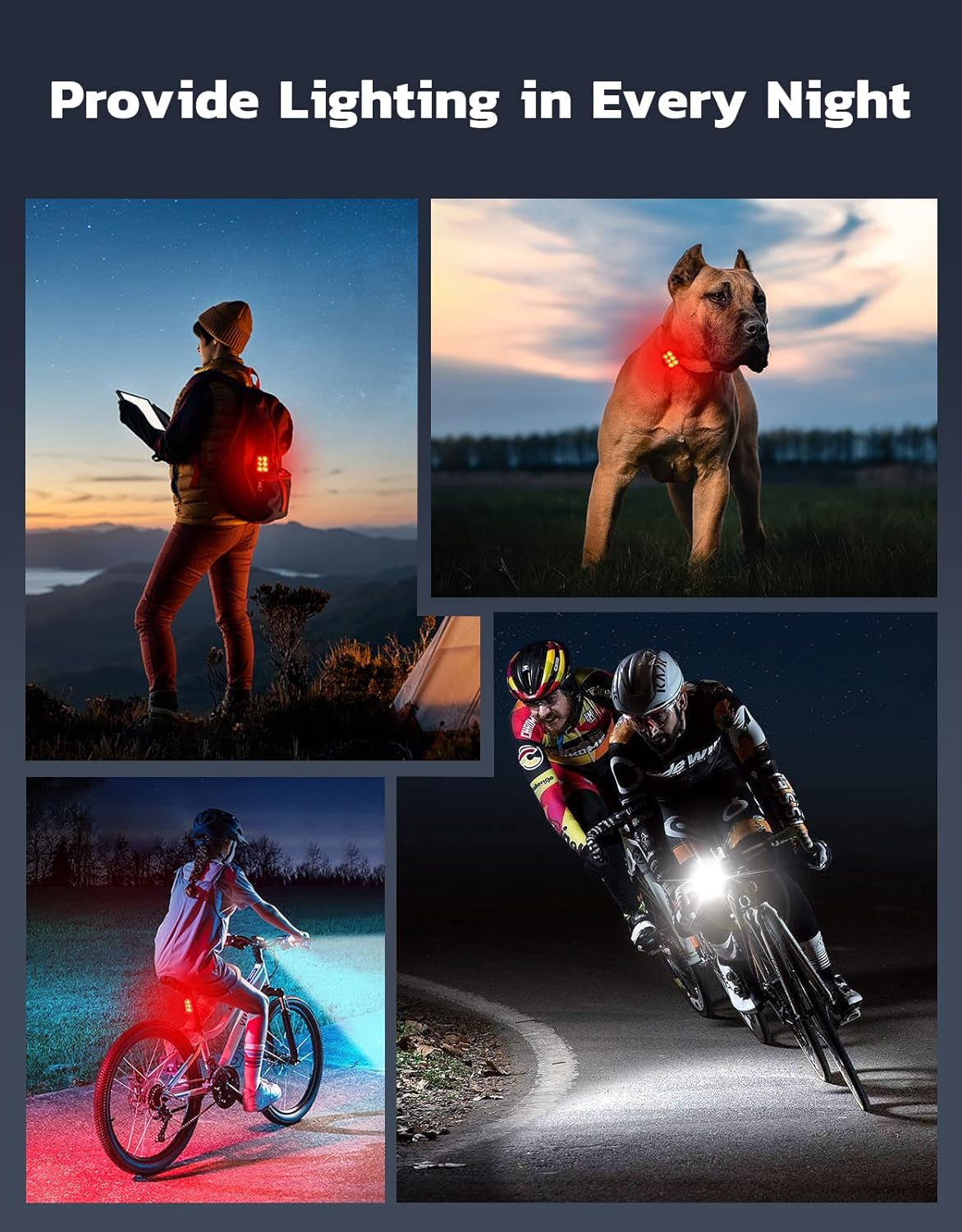 Bike Lights Ultra Slim, Rechargeable Bicycle Lights Front and Rear, 4+6 Modes Bike Light, Waterproof IP65 Cycle Lights for Road Safety, 1.5 Hrs Fast Charging Bike Light Cycling Headlights Set