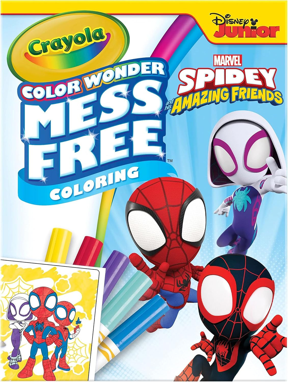 Color Wonder - Marvel Spidey and His Amazing Friends Mess-Free Colouring Book (Includes 18 Spider Man Colouring Pages & 5 Magic Color Wonder Markers)