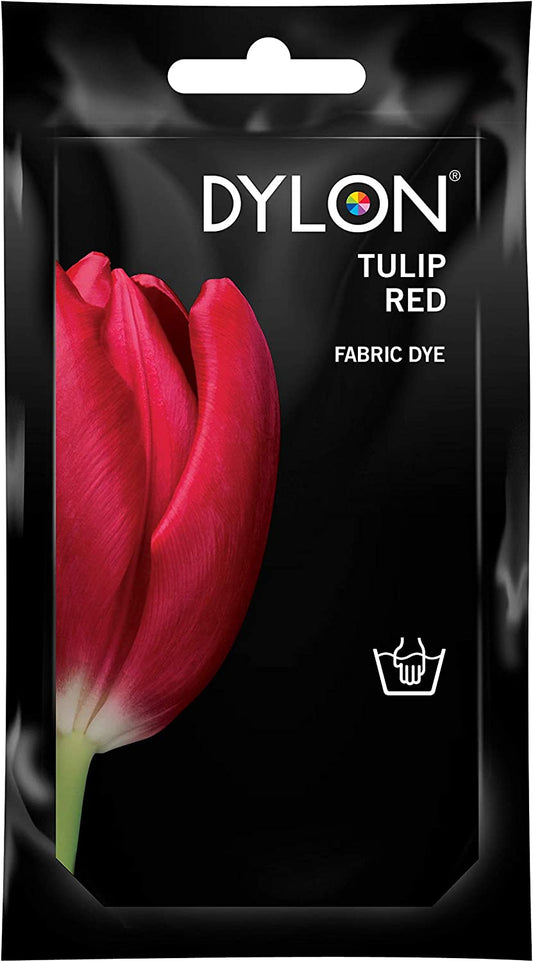 Hand Dye, Fabric Dye Sachet for Clothes, Soft Furnishings and Projects, 50 G - Tulip Red