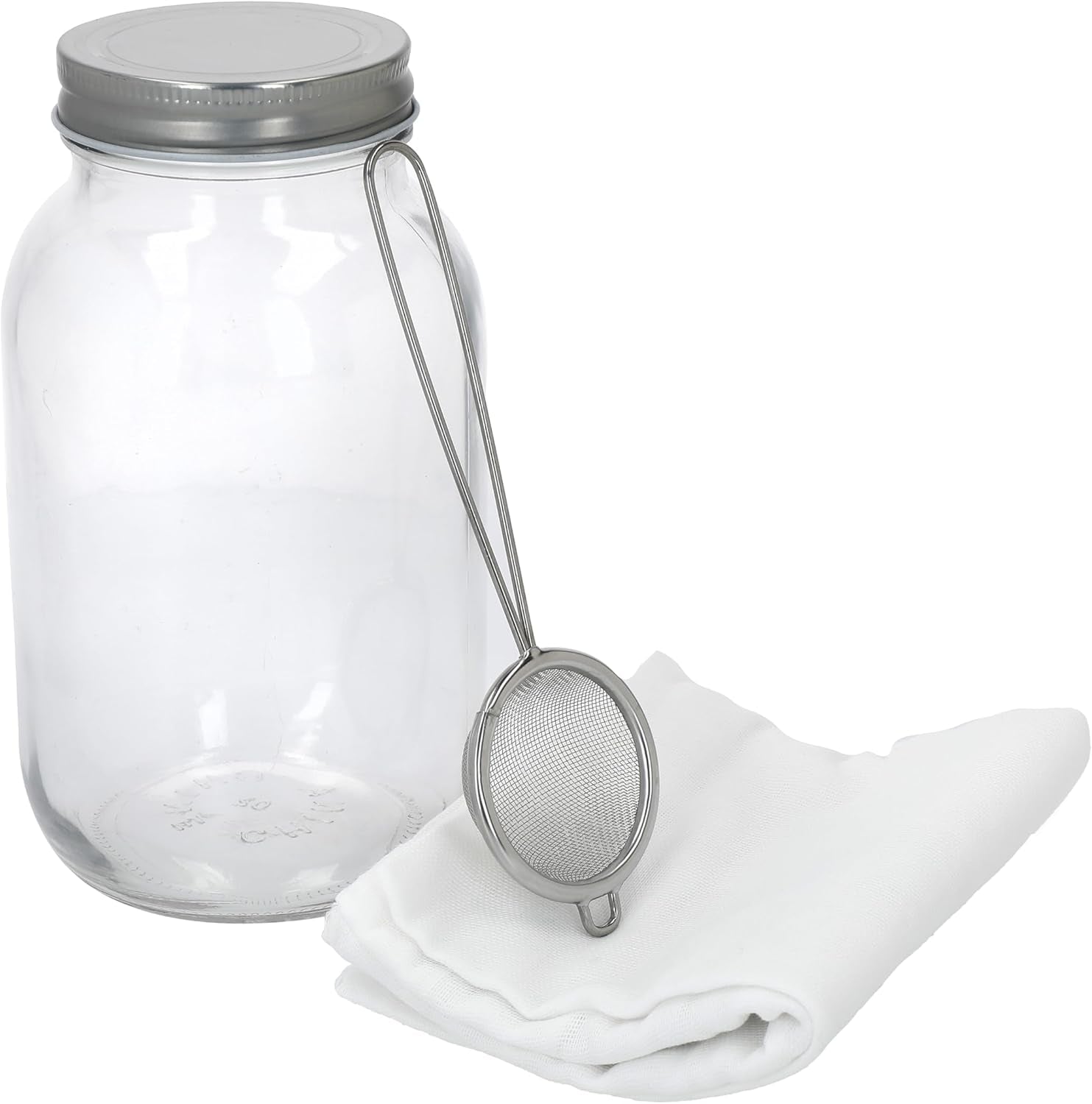 Home Made Kefir Making Kit in Gift Box, Glass/Cheese Cloth