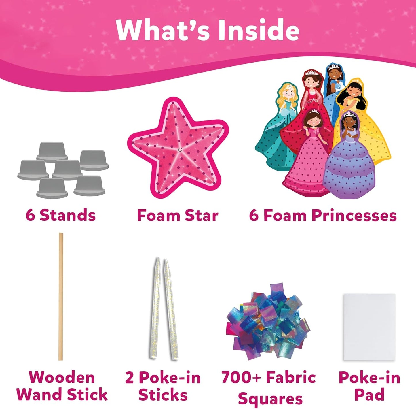 Art & Craft Activity - Poke-In Art Magical Princesses, Mess-Free Art for Kids, DIY Craft Kits, Creative Activity, Fine Motor Skills, Gifts for Girls & Boys Ages 4, 5, 6, 7, 8, 9