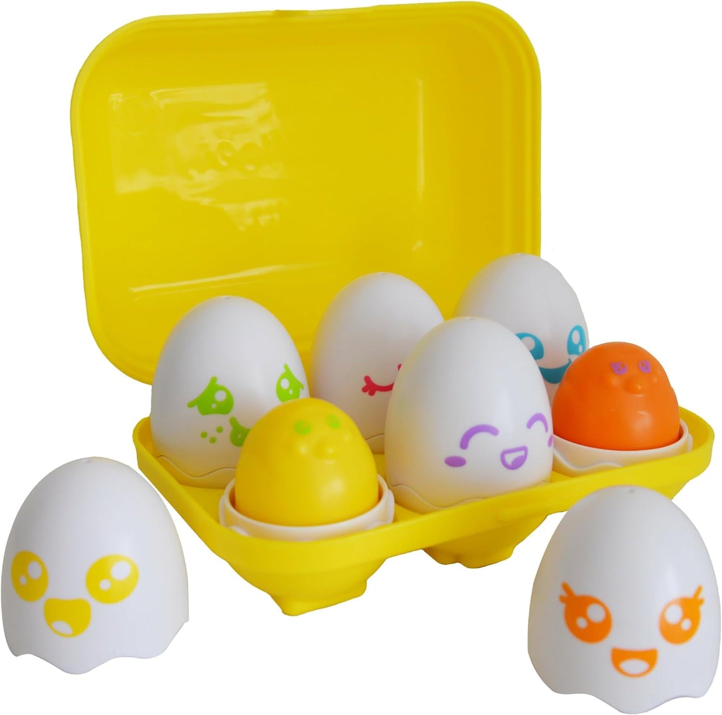 TOMY Hide and Squeak Eggs Baby Toy - Baby Box of Big Eggs with 3 Squeak Chicks & 3 Rattle Chicks - Colour & Shape Sorter Baby Sensory Toys - Toddler Toys & Baby Toys 6 Months plus to 36 Months
