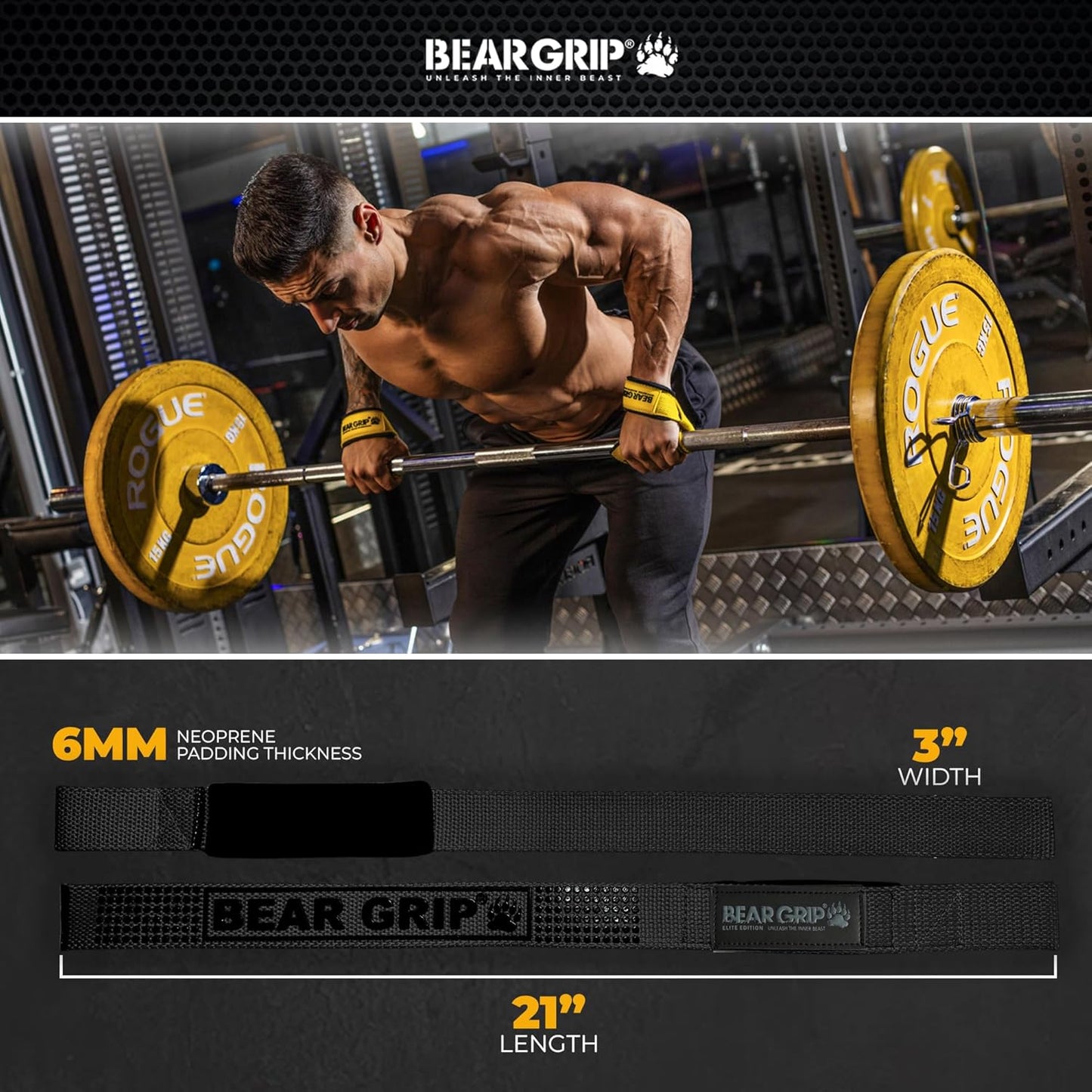 Straps - Premium Neoprene Padded Heavy Duty Double Stitched Weight Lifting Gym Straps, Deadlift, Gym Accessories for Men and Women, Advanced Gel Grip, 100% Cotton, Extra Long Length