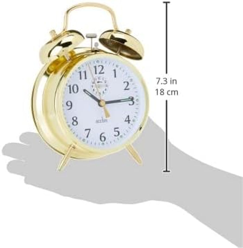 CK0030 Large-Bell Alarm Clock - Brass, 16.5 X 12 X 5.5 Cm