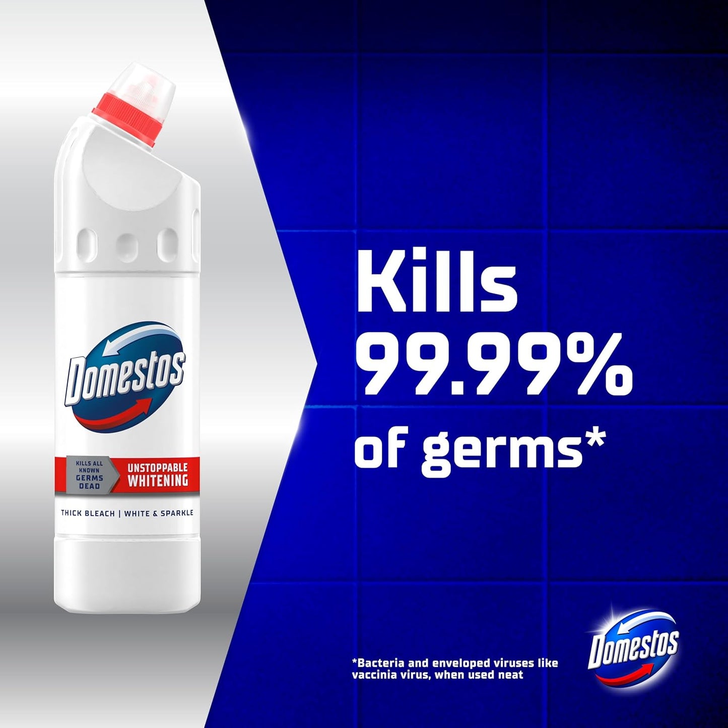 White & Sparkle Thick Bleach Disinfectant That Eliminates 99.99% of Bacteria and Viruses* Unstoppable Whitening Power 750 Ml