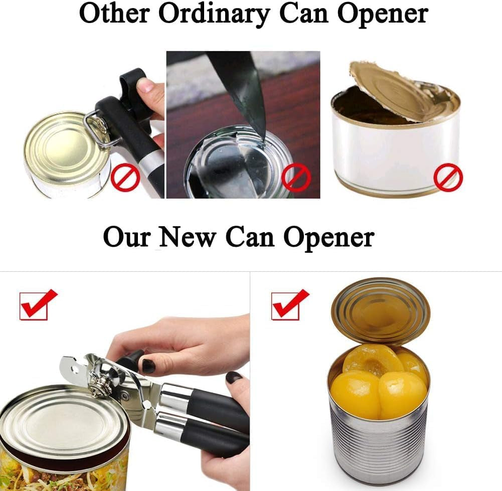 Tin Openers Can Opener 3-In-1 Stainless Steel Manual Tin Openers with Non-Slip Handle Can Openers Perfect Kitchen Tool