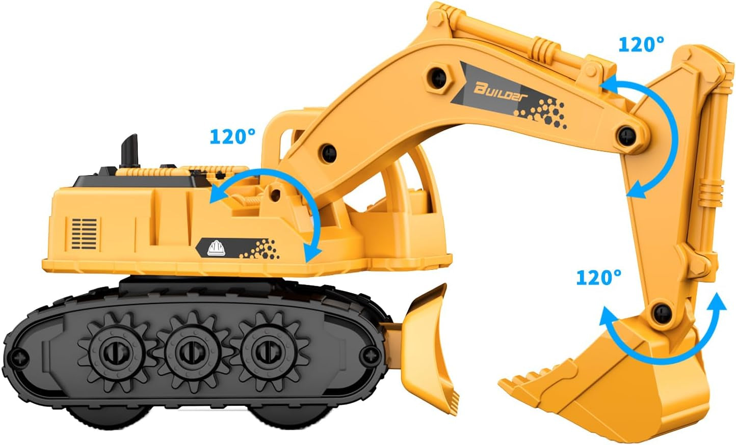 Kids Digger Toy, Construction Model Excavator, 2 in 1 Friction Tractor with Bulldozer, Mini Vehicles Car for Boys Age 2+ Year Olds, Engineering Crane Loader Children Gift, Yellow