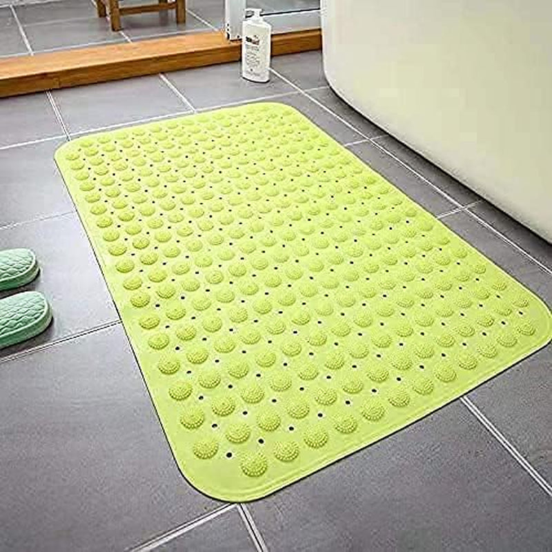 | Bath Mat Light Blue | Non Slip Bathroom Mat | Shower Mat with Suction Cups | Machine Washable | Latex Free | Extra Long 100 * 40 CM