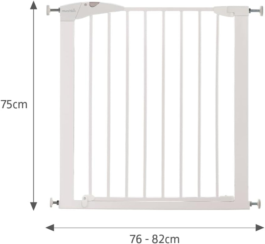 Stair Gate Maxi Secure Toddler & Baby Gate 76-82Cm Extends up to 117Cm with Separately Sold Extensions | Pressure Fit Baby Safety & Dog Gate for Doorways | No-Screw Install Child Gate, White