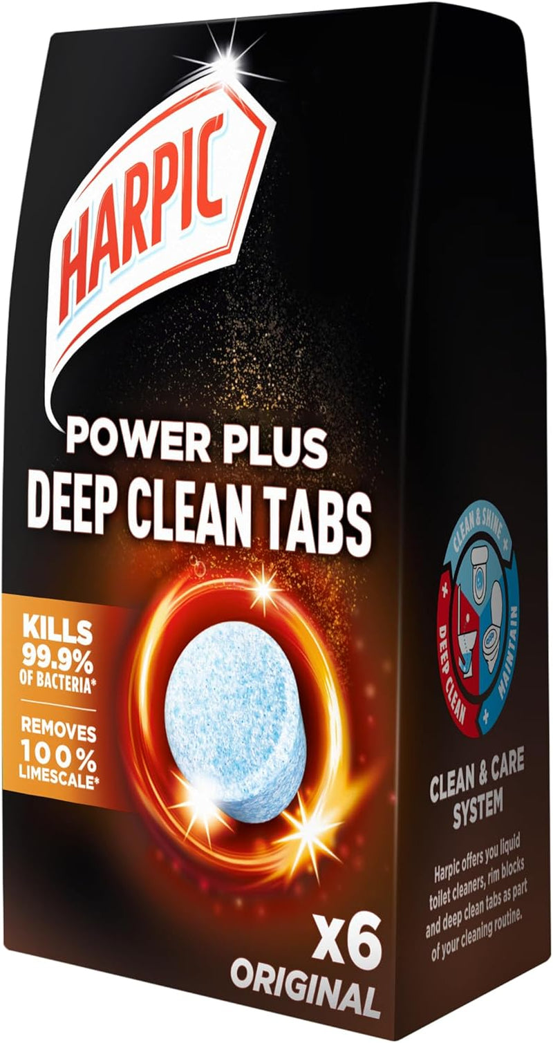 Power plus Deep Cleaning Toilet Tablets, Original Scent, Pack 1 X 6 Tablets, Deep Clean without Scrubbing, Removes 100% Limescale, Toilet Cleaner
