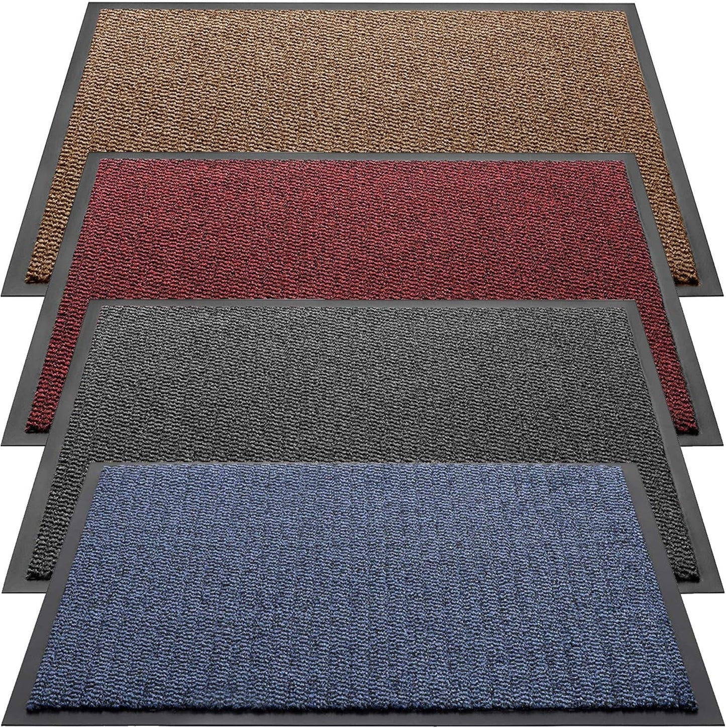 Extra Large Big Dark Light Grey Hardwearing Heavy Duty Black PVC Edge Pile Top Rubber Barrier Entrance Door Kitchen Utility Dust Floor Mats Rugs 90Cm X 150Cm