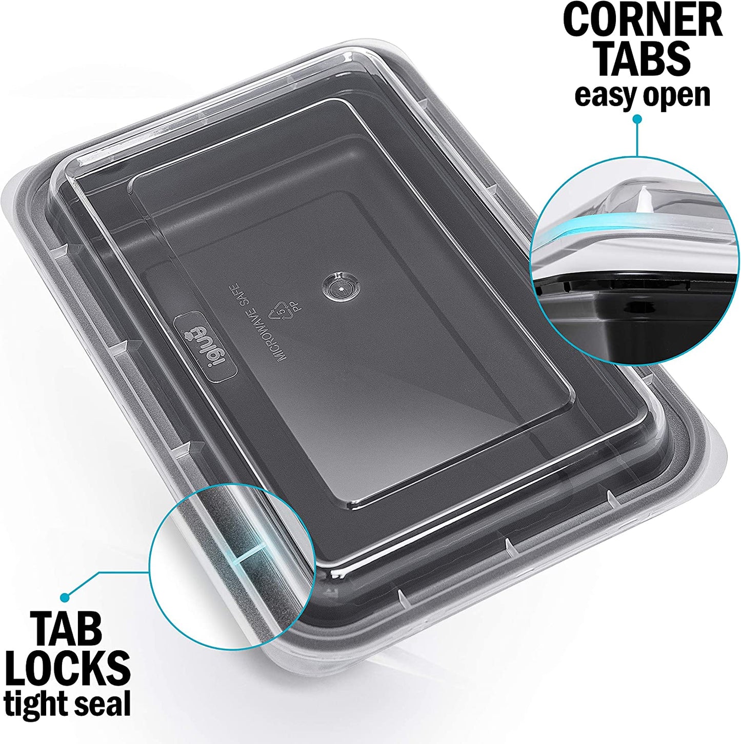 1 Compartment BPA Free Reusable Meal Prep Containers - Plastic Food Storage Trays with Lids - Microwavable, Freezer and Dishwasher Safe - Stackable Bento Lunch Boxes (28 Oz, 10 Pack)