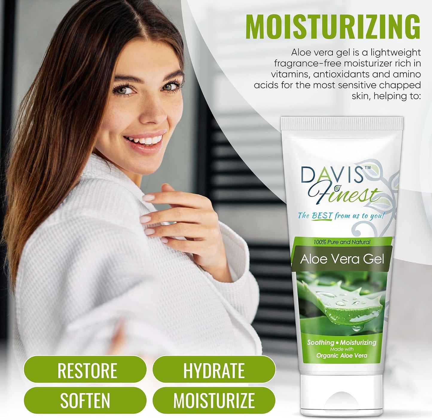 98% Organic Pure Aloe Vera Gel 200Ml, Face, Dry Skin, Hair, Natural, Moisturiser, After-Sun, Calming, Soothing, Vegan