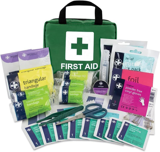 Lewis-Plast Premium First Aid Kit for Home Car Holiday and Workplace - Includes Bandages, Eye Pods, Ice Packs and Essentials for Everyday Situations, 90 Count (Pack of 1)