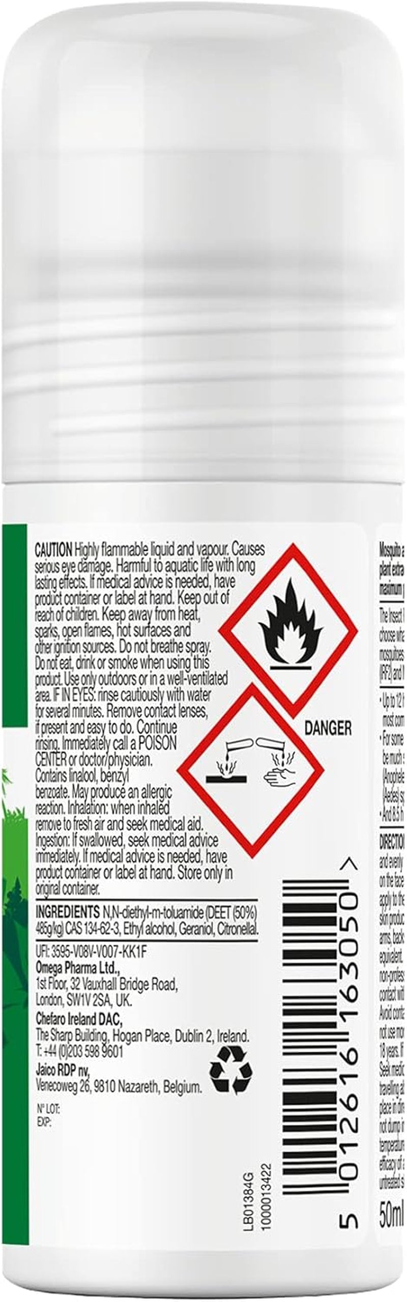 Maximum Insect Repellent 50Ml - Roll-On Repellent for Long-Lasting Protection - with DEET - Maximum Level of Protection against Mosquitoes