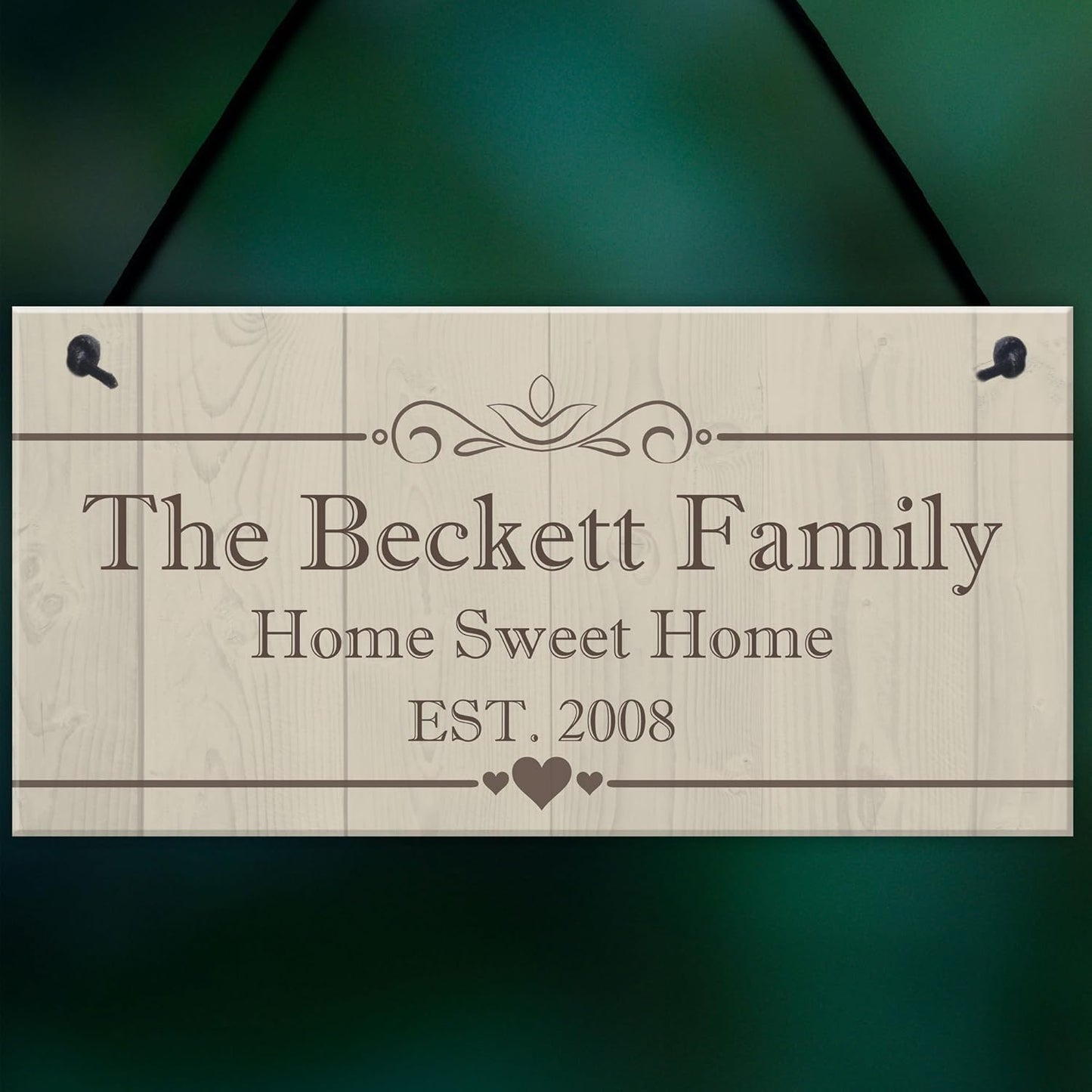 Personalised Family Name Plaque Housewarming New Home Gift Handmade Hanging House Sign