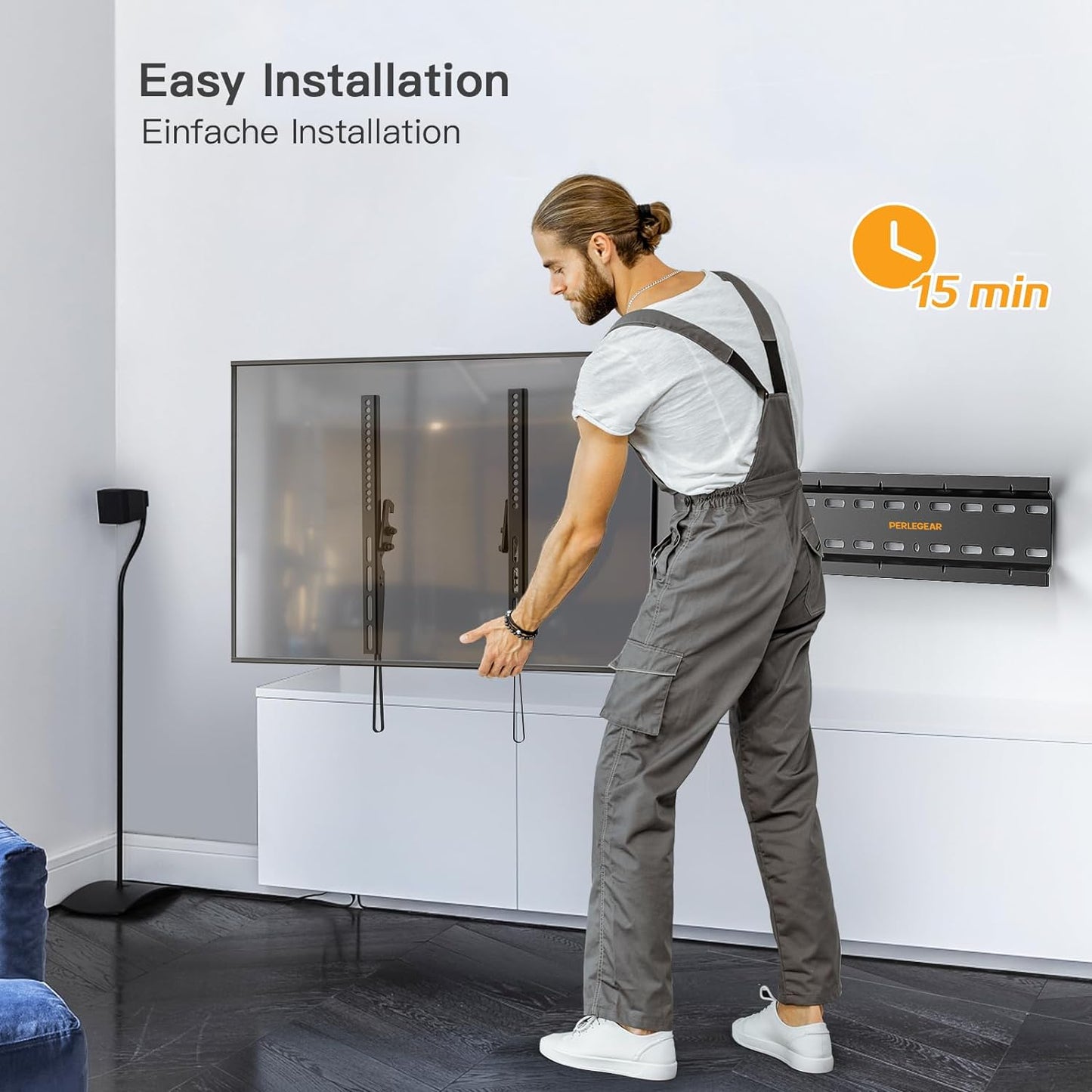 TV Wall Bracket for 26-60 Inch Tvs up to 52Kg, Sturdy Tilt TV Bracket with VESA 75X75-400X400Mm, 55 Inch Slim Wall Mount with Safe Pull Strings