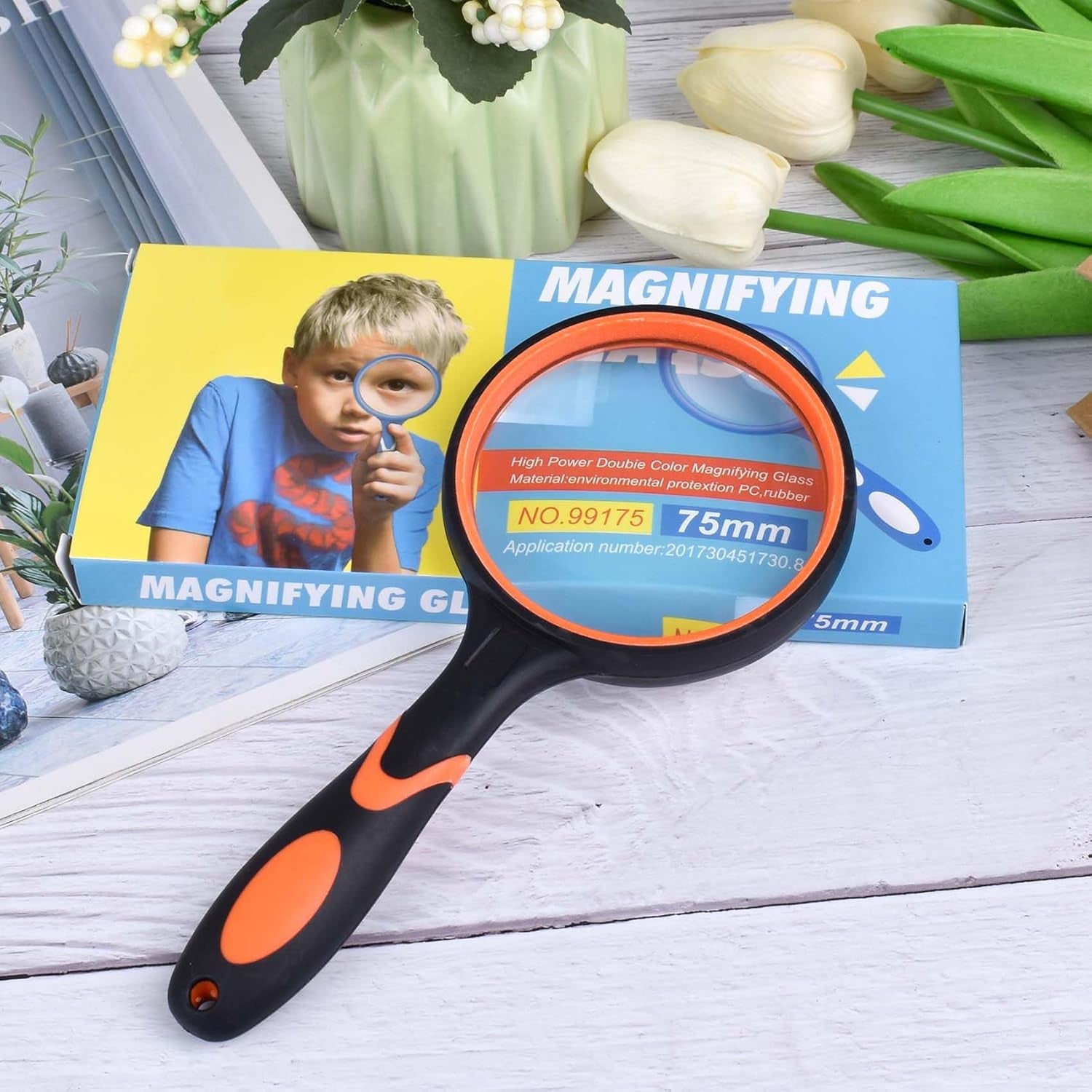 Large 10X Magnifying Glasses for Reading Handheld Magnifying Glass for Bobbies Applied to Science Books Hobby Observation Premium Soft Hand Shank for Seniors