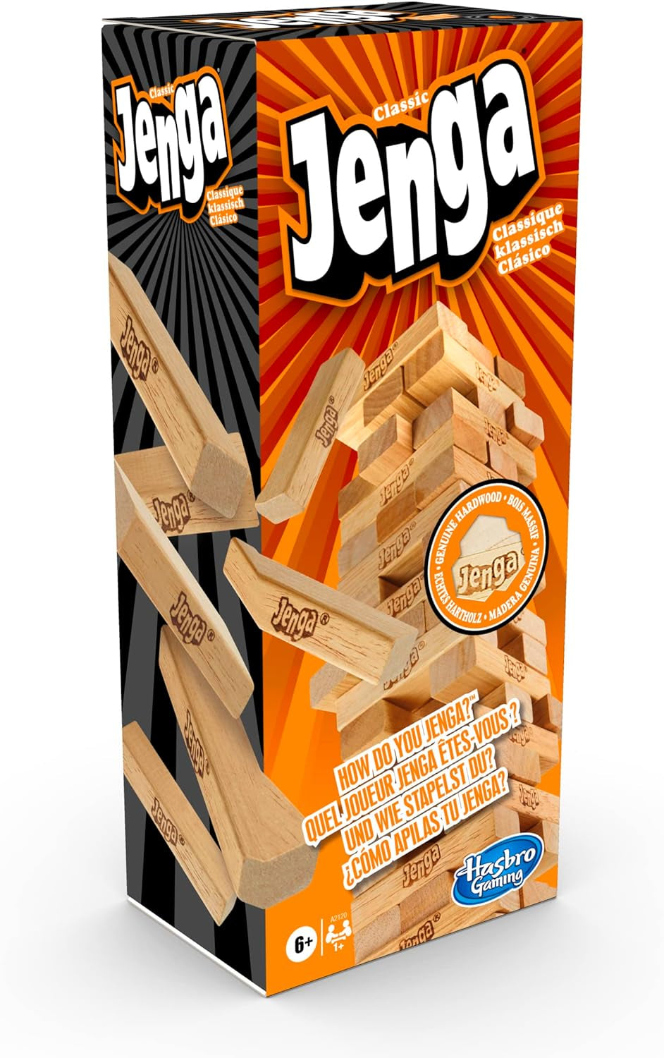 Classic Jenga, Party & Family Game for Children and Adults, for 1 Player or More