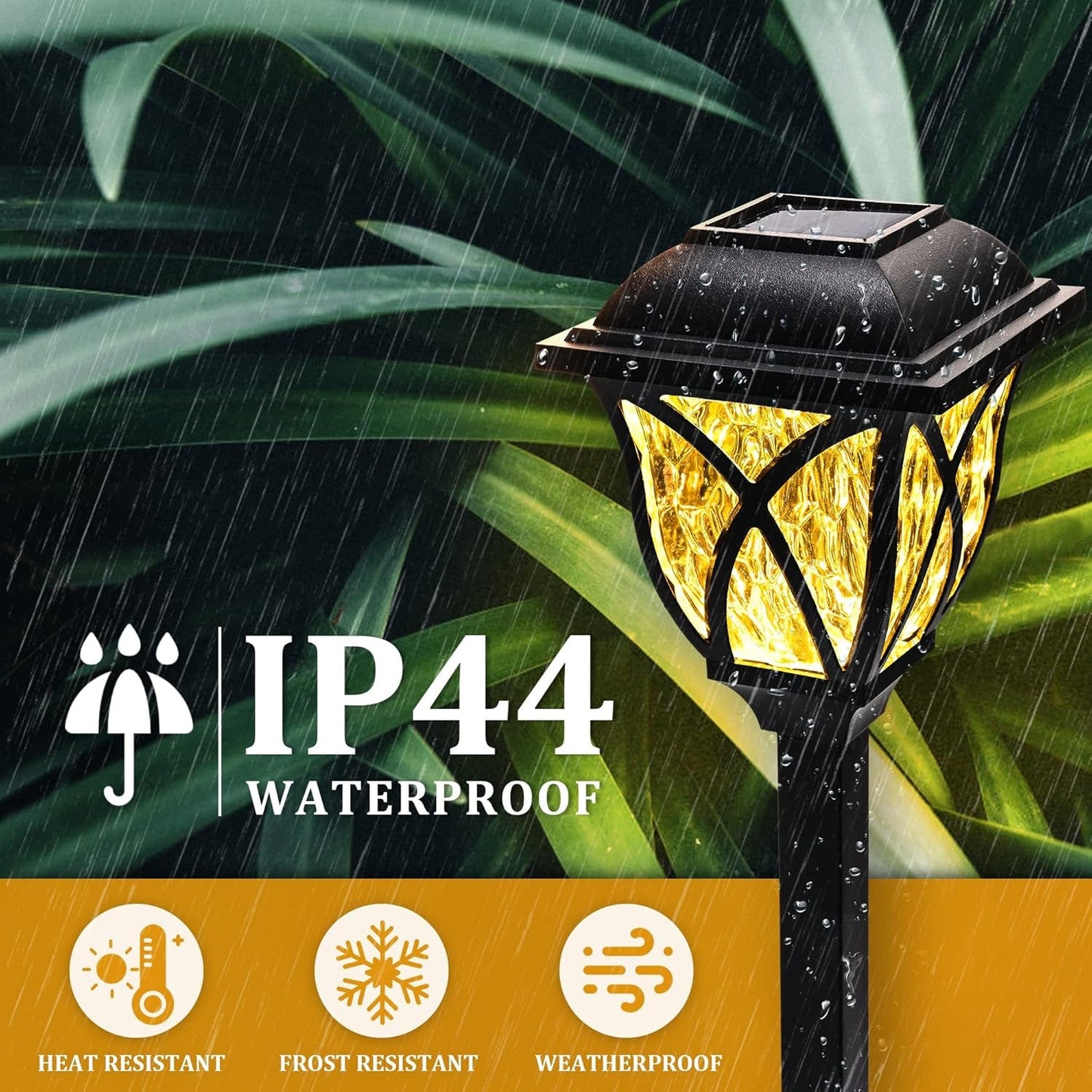 Solar Pathway Lights,6 Pack LED Solar Garden Lights Outdoor,Waterproof Solar Powered Path Lights for Yard, Patio, Landscape, Walkway (Warm White)