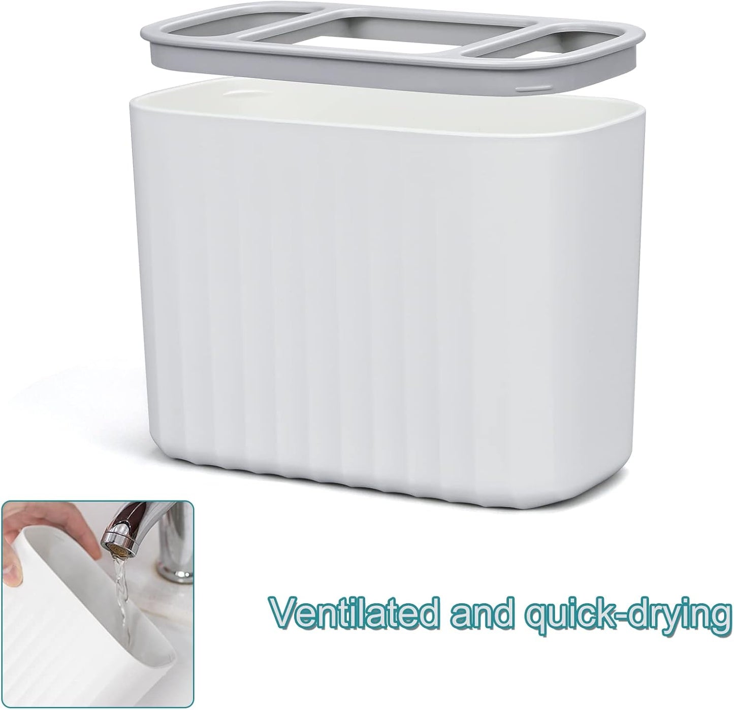 Toothbrush Holder, Multifunctional Electric Toothbrush Holder, Bathroom Easy-Store Toothbrush Caddy Toothpaste Razors Storage Organizer for Bathroom Countertop Vanity Counter Sink Organizer (White)