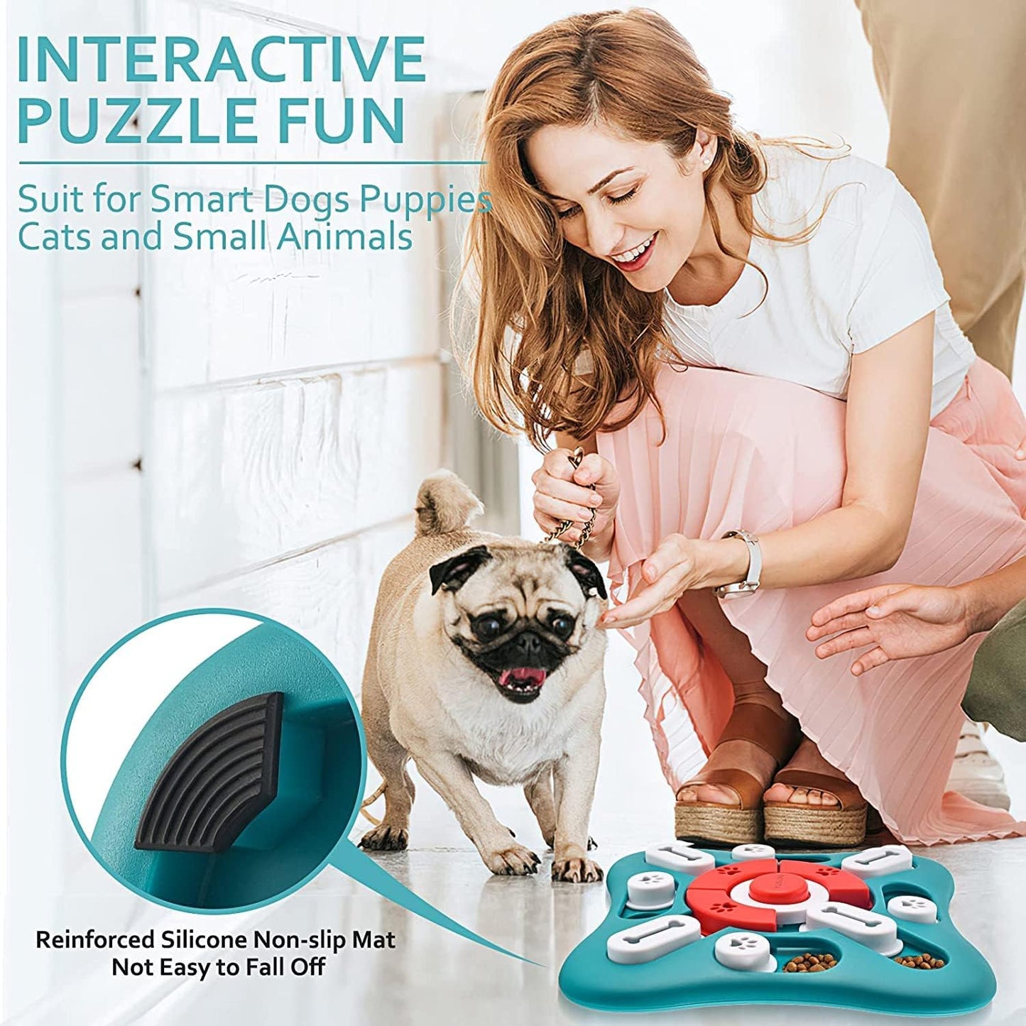 Dog Puzzle Toys, Interactive Dog Toys for Dog Birthday, Dog Toys for Boredom for Dog Puzzle, Slow Feeder Dog Bowl for IQ Training and Brain Stimulation, Dog Treat Toy Squeaky with Puppy Toys