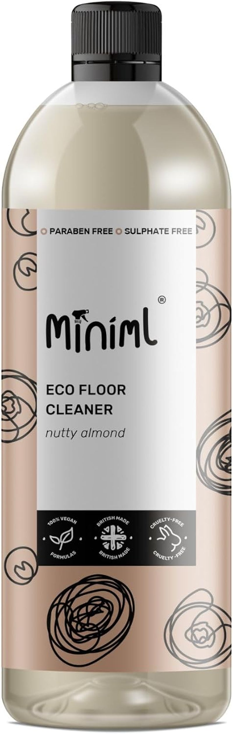 Eco Floor Cleaner Liquid 750Ml - Almond Scented Multi Purpose Hard Floor Surface Cleaner for Laminate, Tile, Wood, Patio, Pressure Washer & More - 100% Vegan & Cruelty Free Disinfectant