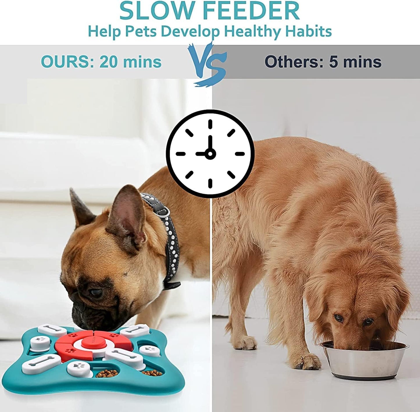 Dog Puzzle Toys, Interactive Dog Toys for Dog Birthday, Dog Toys for Boredom for Dog Puzzle, Slow Feeder Dog Bowl for IQ Training and Brain Stimulation, Dog Treat Toy Squeaky with Puppy Toys