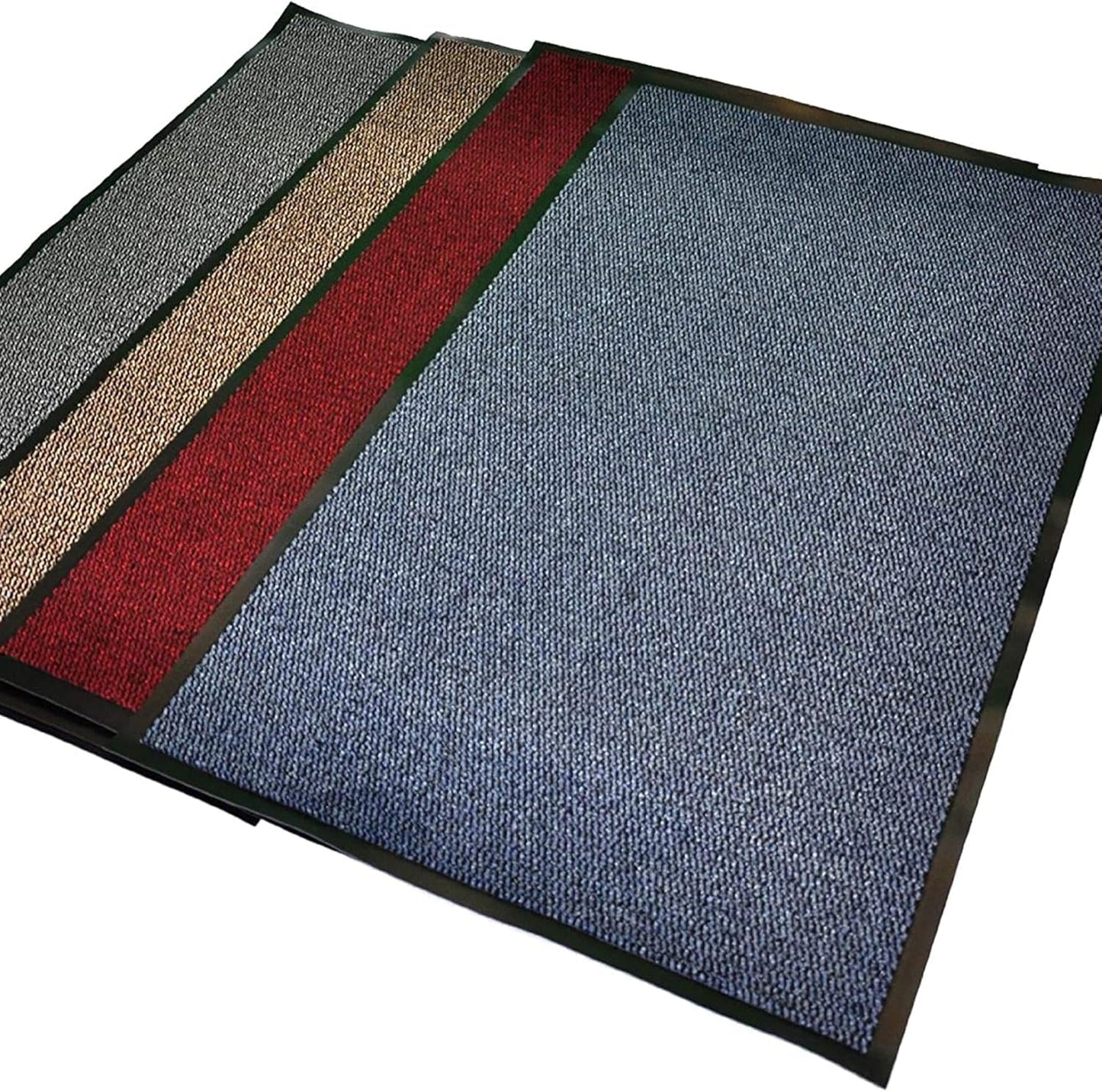 Extra Large Big Dark Light Grey Hardwearing Heavy Duty Black PVC Edge Pile Top Rubber Barrier Entrance Door Kitchen Utility Dust Floor Mats Rugs 90Cm X 150Cm