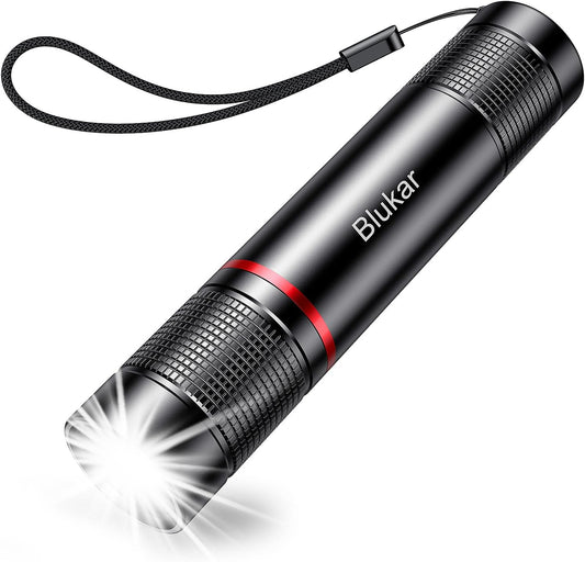 LED Torch Rechargeable, 2000L Super Bright Adjustable Focus Flashlight, 4 Lighting Modes, Long Battery Life, Waterproof Pocket Size Torch for Power Cuts, Emergency, Camping, Hiking, Outdoor