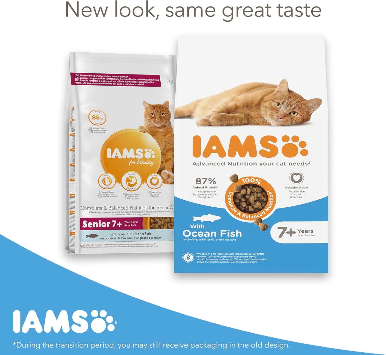 Complete Dry Cat Food for Senior 7+ Cats with Ocean Fish 800 G