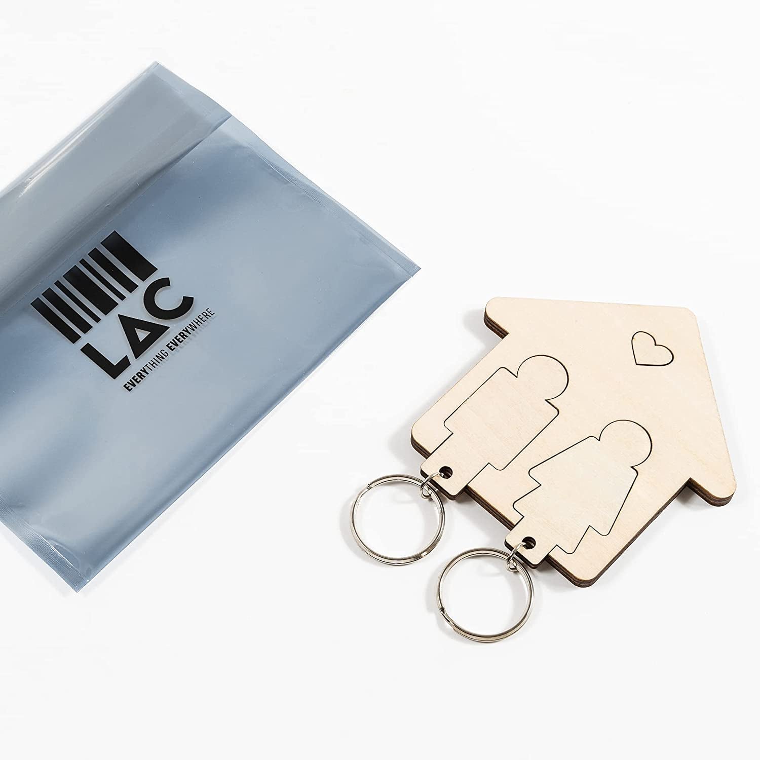 LAC Couples Keyrings - Couples Gifts for His and Hers - House Warming Gifts New Home Accessories - Wooden Key Holder